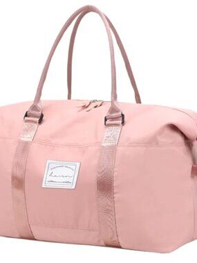 Waterproof Nylon Travel Duffle Bag Women 27L Weekender Overnight Gym Bag with